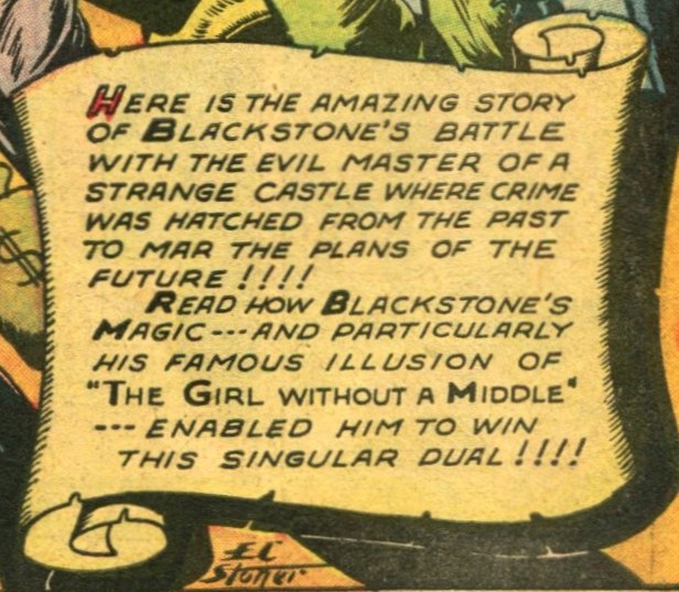 Please-insert: Blackstone Master Magician #2 (May 1946). Vital Comics. Detail.