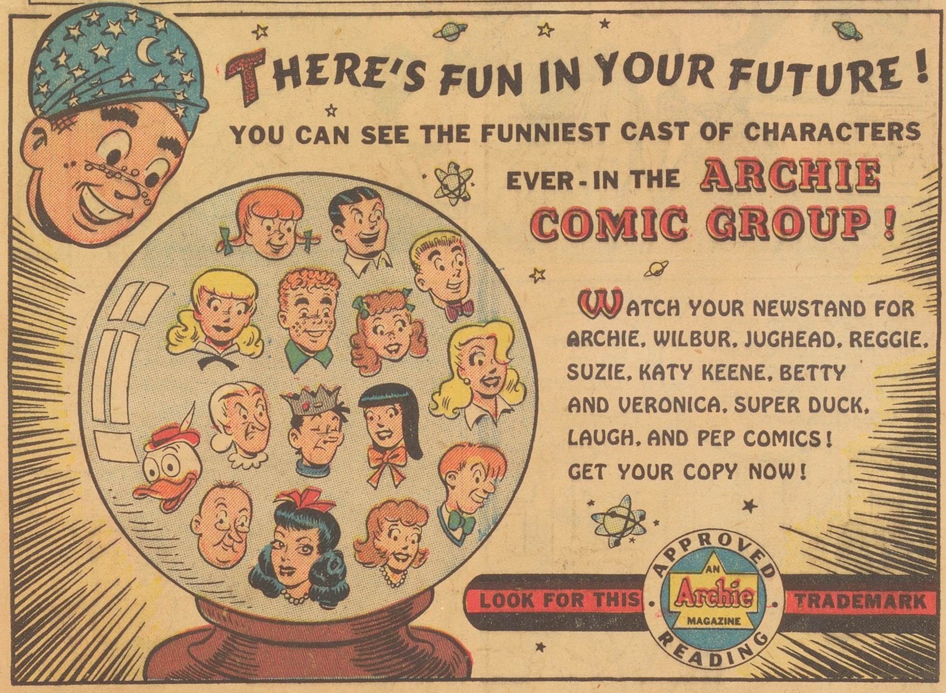 Advertisement: Ginger #1 (June 1951). Archie Comics.  Detail.