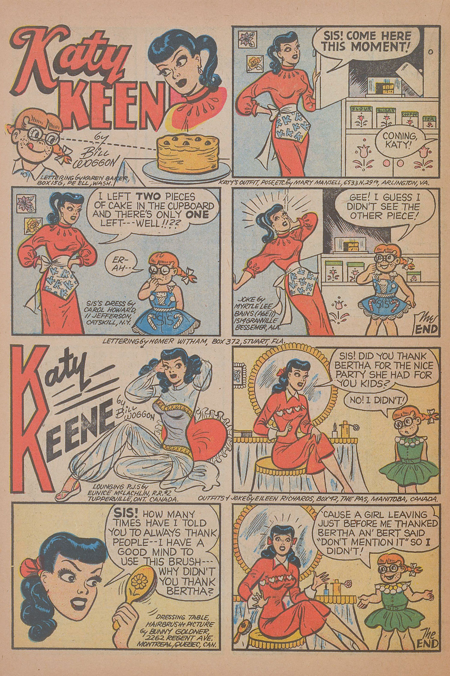 Note: Ginger #10 (July 1954). Archie Comics. Full page.